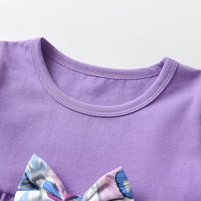 3PCS Baby Girl Clothes Ruffle Floral Shirt Tops Pants Headband Outfit Sets