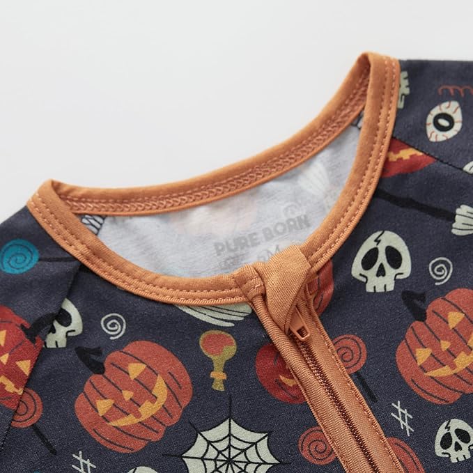 pureborn Baby Boys Girls Sleeper Snug Fit Viscose from Bamboo Pajamas 0-24 Months