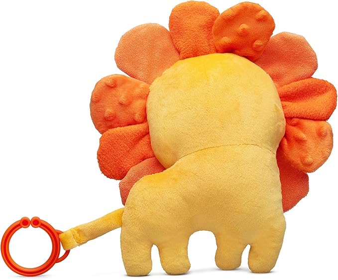 Funstuff Roary The Lion Crinkle Toy for Baby - Sensory Tummy Time Toys - Plush Stuffed Animal with Teething Toy Chew Ring
