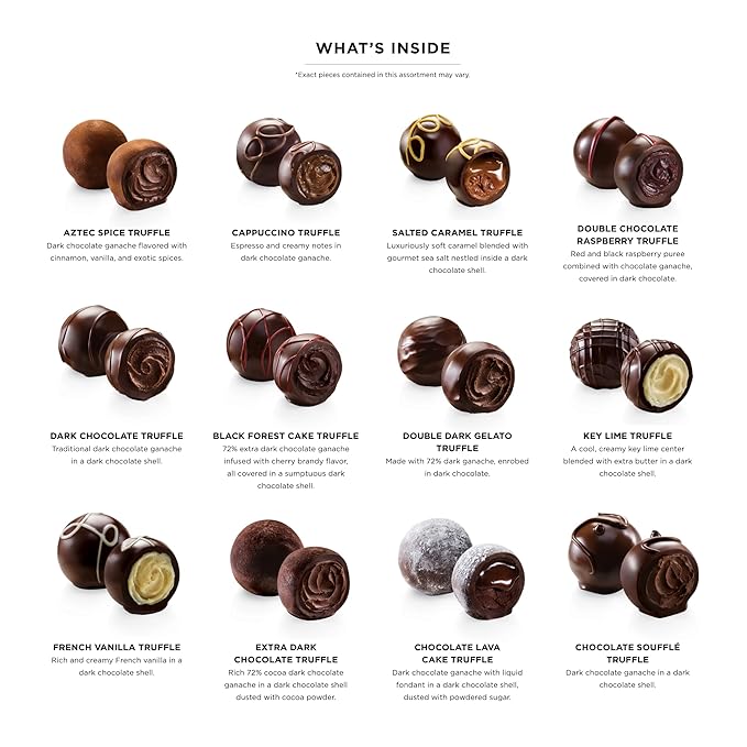 Godiva Dark Chocolate Truffle Gift Box – Assorted Gourmet Candy Box with Elegant Gold Ribbon – Gift Basket for Birthday, Thank You, Anniversary, Congratulations and Graduation, 24-Piece