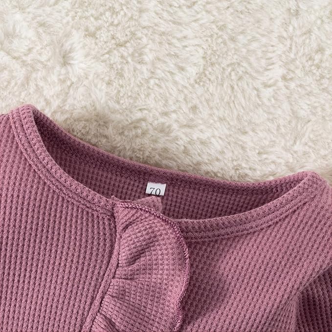 Fanvereka Newborn Infant Baby Girl Fall Outfit Romper 3 6 12 Months Girls Long Sleeve Full Length Zipper Footie Headband