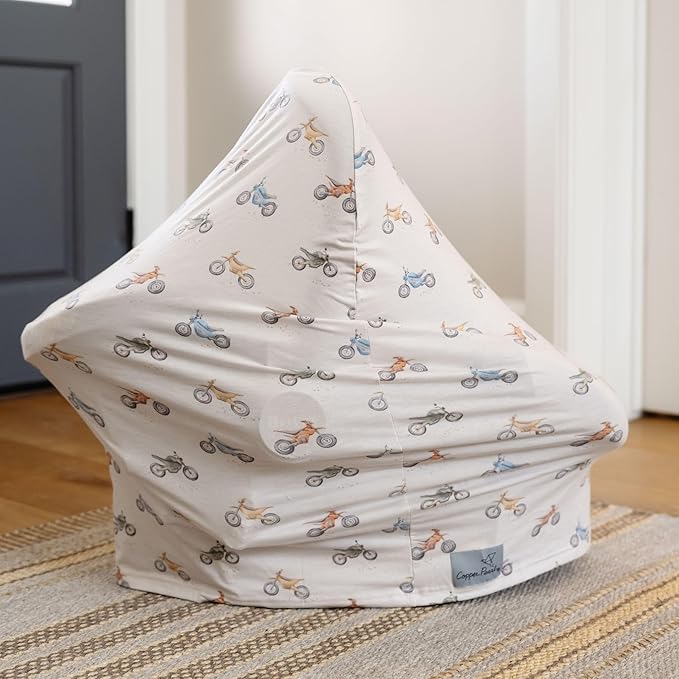 Baby Car Seat Cover Canopy and Nursing Cover Multi-Use Stretchy 5 in 1 Gift "Ryder" by Copper Pearl