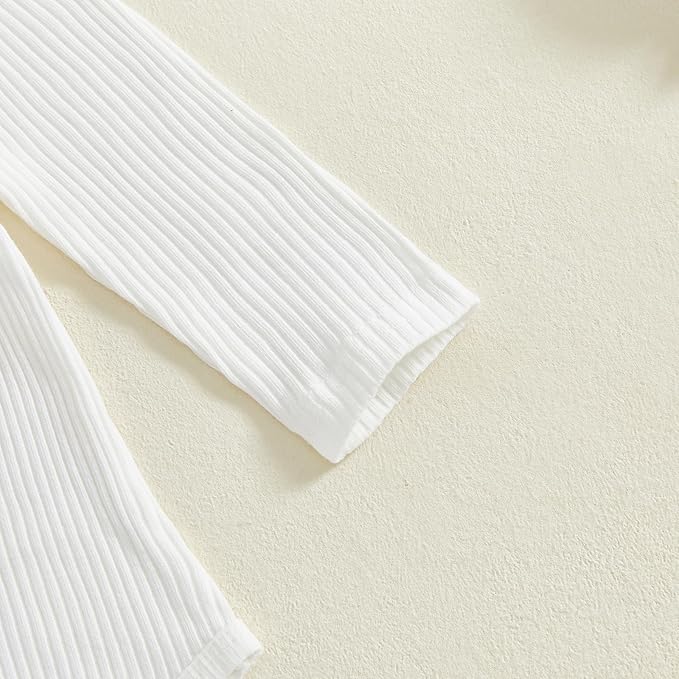 fhutpw Baby Boy Clothes 3 6 12 18 Months Ribbed Knitted Long Sleeve Romper and Pants Sets Newborn Fall Splicing Color Outfits