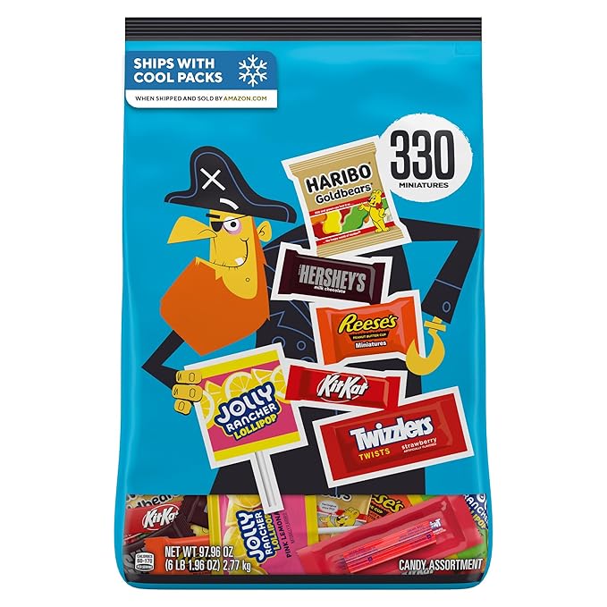 Hershey Miniatures Assorted Flavored, Halloween Candy Bulk Bag, 97.96 oz (330 Pieces)