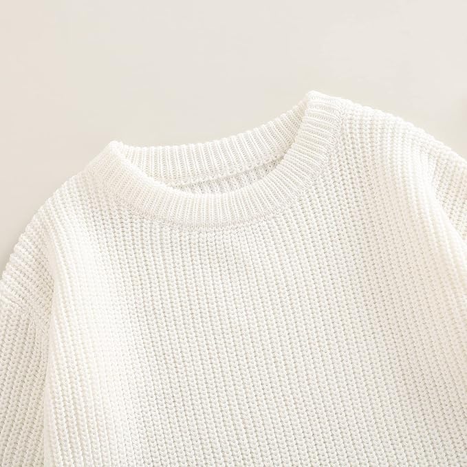 FYBITBO Baby Girl Boy Sweater Knit Oversized Pullover Sweatshirt Romper Onesie Warm Fall Winter Clothes Outfit Newborn