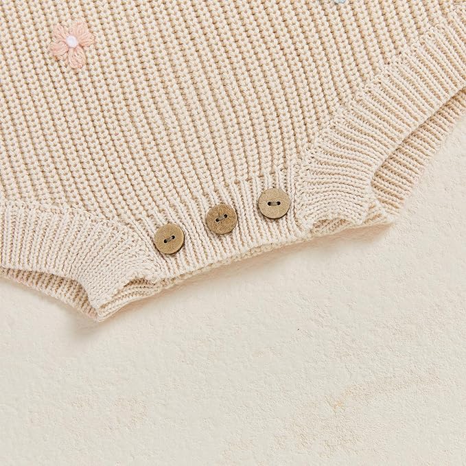 FYBITBO Baby Girl Boy Sweater Knit Oversized Pullover Sweatshirt Romper Onesie Warm Fall Winter Clothes Outfit Newborn
