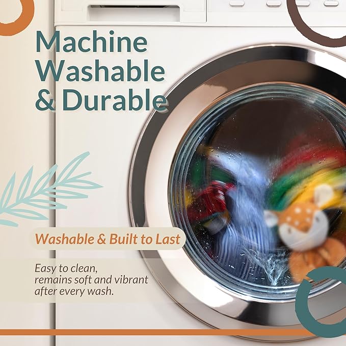 Baby Lovey Security Blanket Newborn - Plush Stuffed Animal with Pacifier Holder, Gender Neutral Baby Gift, Cozy Blanket for Boy & Girl Patterned