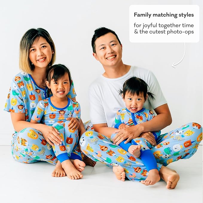 Little Sleepies Two-Piece Pajama Set for Boys & Girls, Soft Viscose from Bamboo Toddler Pajamas for Kids, Family Matching PJs