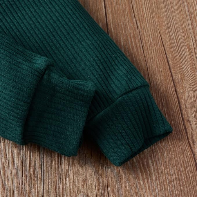 CIYCUIT Newborn Baby Boy Clothes Ribbed Knit Long Sleeve Bodysuit Pants 2-Piece Fall Winter Outfits