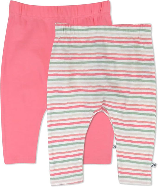 HonestBaby Unisex-Baby Multipack Harem Pants Roomy Fit Pull on Bottoms 100% Organic Cotton for Baby Boys, Girls