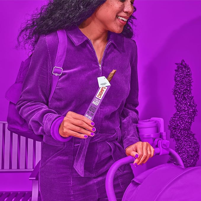 Chomps Grass-Fed Taco Beef Jerky Snack Sticks 24-Pack - Keto, Paleo, Whole30, 10g Lean Meat Protein, Gluten-Free, Zero Sugar Food, Non-GMO