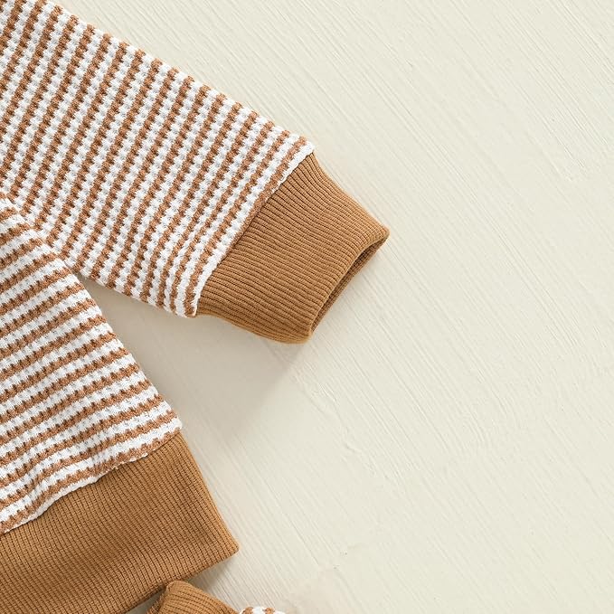 CIYCUIT Toddler Baby Boy Outfits Striped Sweatshirt Pants Clothes Set