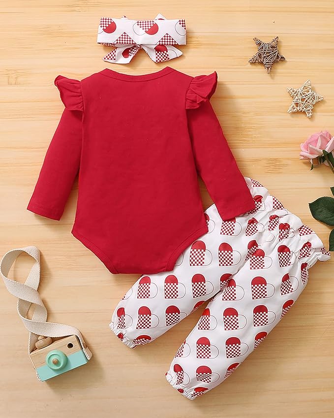 Infant Baby Girl Clothes Newborn Girl Outfit Long Sleeve Romper Pants Set Cute Baby Clothes for Girls Fall/Winter