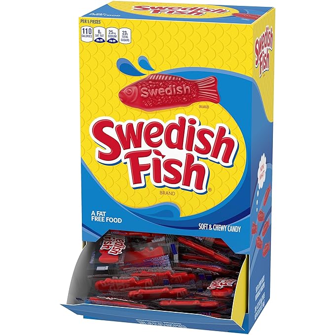 SWEDISH FISH Individually Wrapped Soft & Chewy Candy, Bulk Candy, School Snacks, 240 Count Box