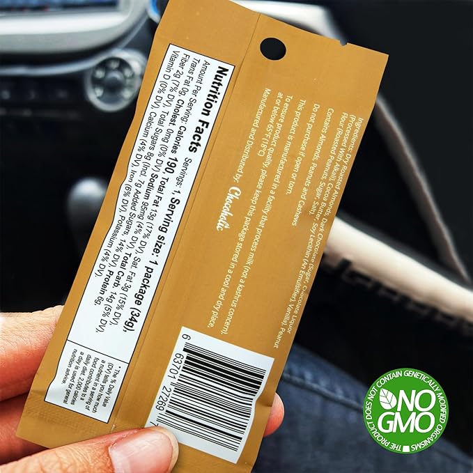 Skinny Coated Dark Chocolate Peanut Butter Snacks, Peanut Butter Covered Almonds Healthy Chocolate Snacks in Bulk - Skinny Almonds, Kosher, Gluten Free Sweet Snacks for Adults, 1.2Oz Bag, 6 Pack