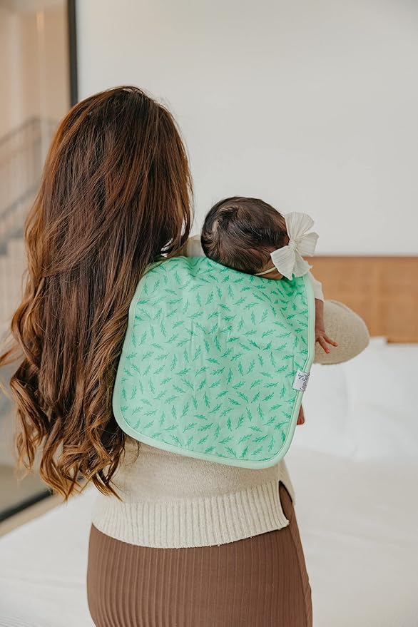 Copper Pearl Premium Baby Burp Cloths - 3-Pack Large Cotton Burp Cloths, Extra Soft Spit Up Rags with 3 Absorbent Layers, Perfect for Baby Girl Gifts (21" x 10" Size, Birdie Set)