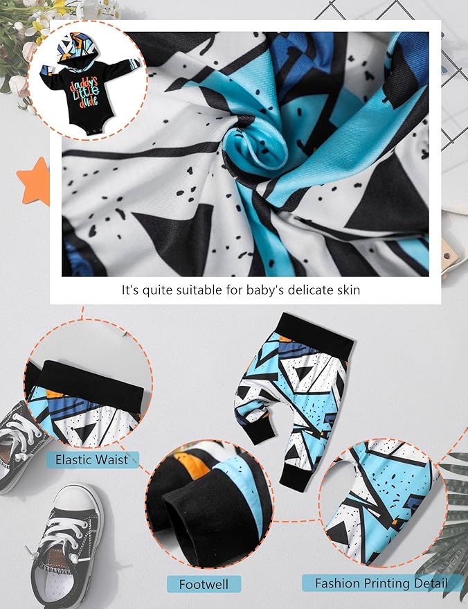 Fommy Newborn Baby Boy Clothes Plaid Letter Print Long Sleeve Hoodies + Long Pants 2PCS Fall Winter Outfits Set