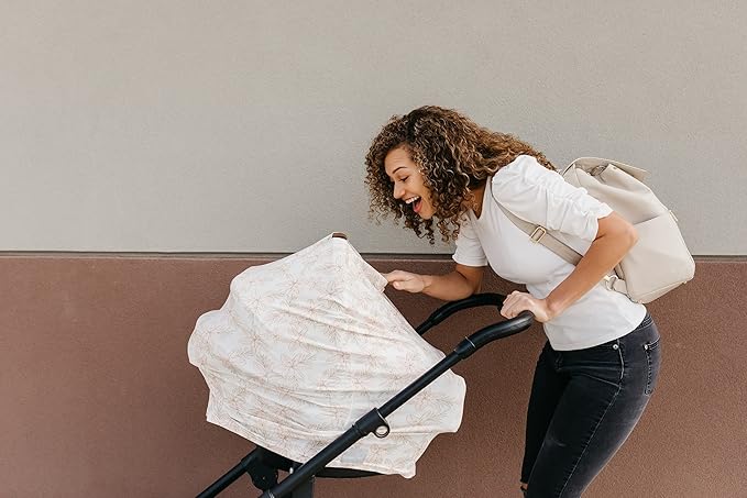 Copper Pearl Multi-Use Cover: Car Seat Covers, Nursing Cover, and Stroller Cover for Sun - Stretchy Fabric, All-Season Use, Stylish Designs, Easy Access for Moms - Kiana