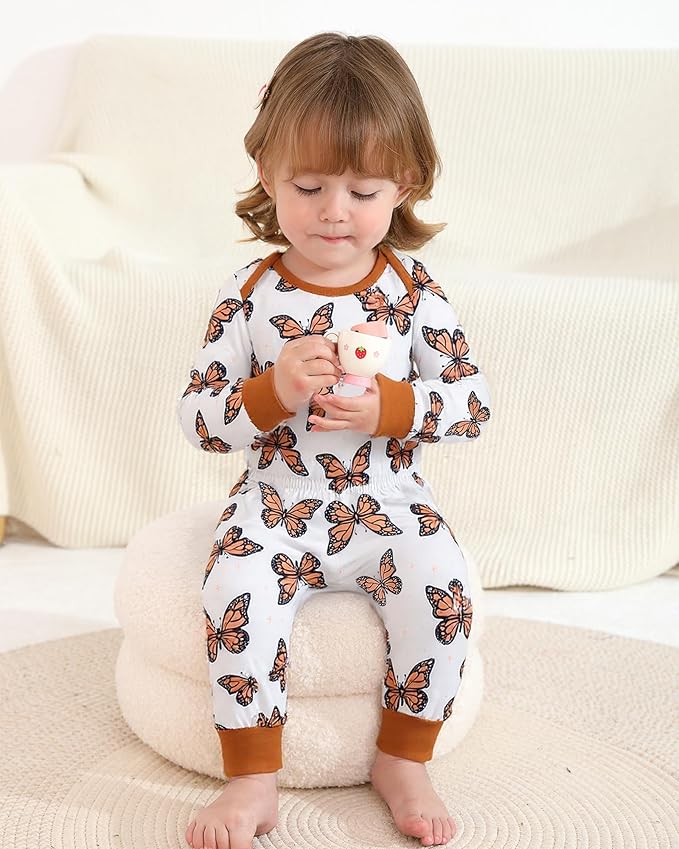 NZRVAWS Newborn Baby Boy Girl Clothes Unisex Infant Romper Pants Set Hat 4-Pack Outfits 0-12 Months 16 Pieces Toddler