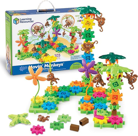 Learning Resources Gears! Gears! Gears! Movin' Monkeys Building Play Set, 103 Pieces