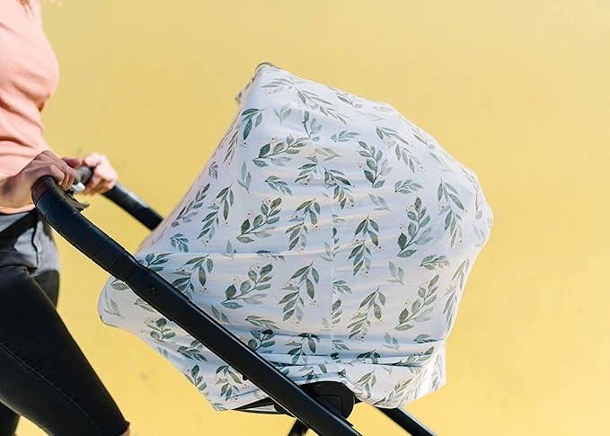 Copper Pearl Multi-Use Cover: Car Seat & Stroller Cover - Sun Protection, All-Season, Stylish Designs - Fern