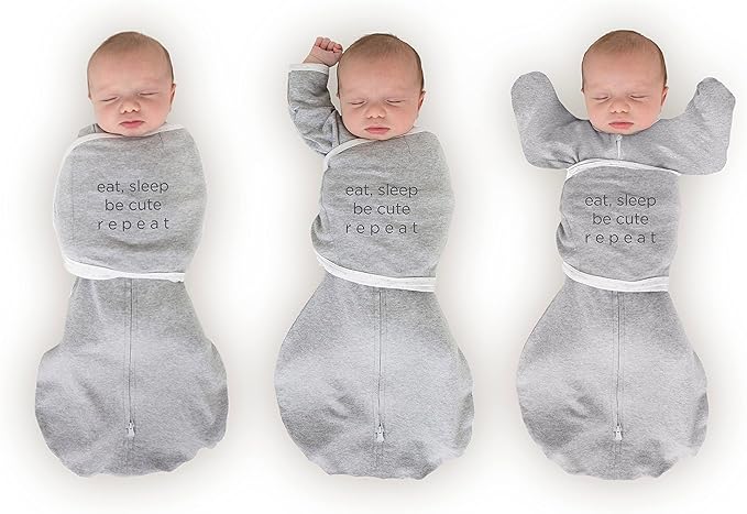 SwaddleDesigns 6-Way Omni Swaddle Sack Arms Up Swaddle for Newborn, More Options to Calm Startle Reflex, Improves Sleep