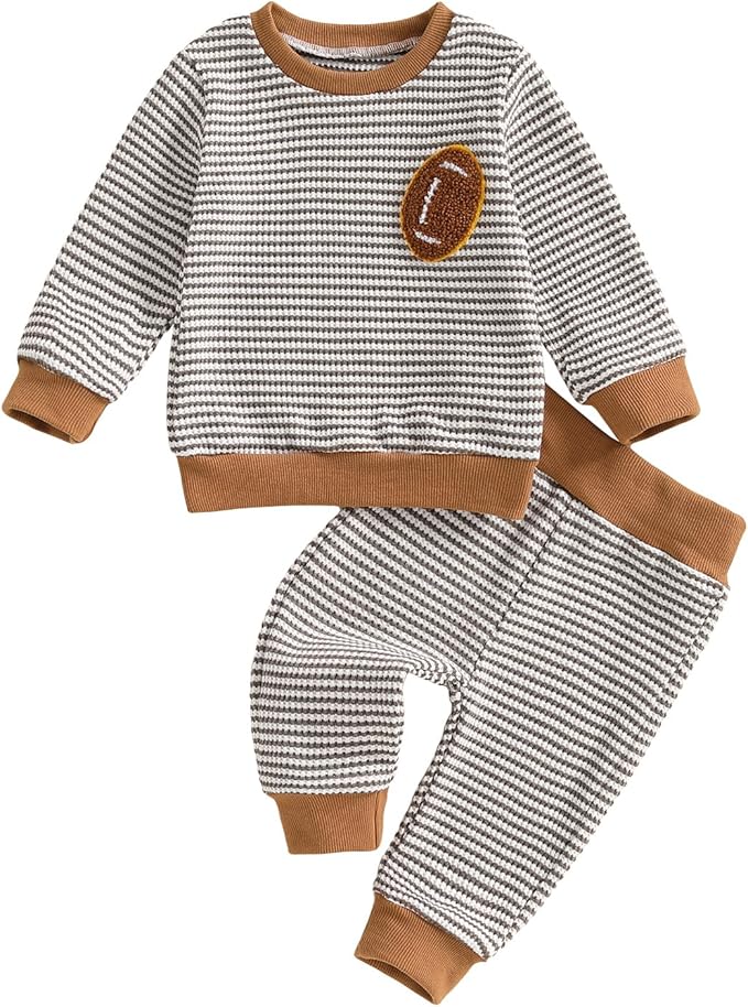 CIYCUIT Toddler Baby Boy Outfits Striped Sweatshirt Pants Clothes Set