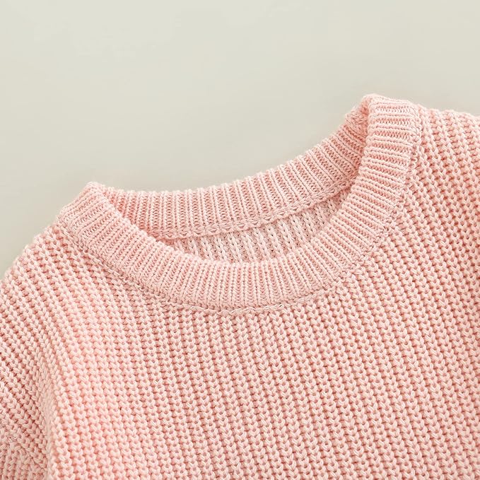 FYBITBO Baby Girl Boy Sweater Knit Oversized Pullover Sweatshirt Romper Onesie Warm Fall Winter Clothes Outfit Newborn