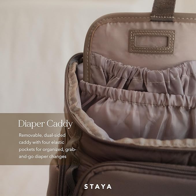 Staya- Cloud Diaper Bag (Taupe, Medium)