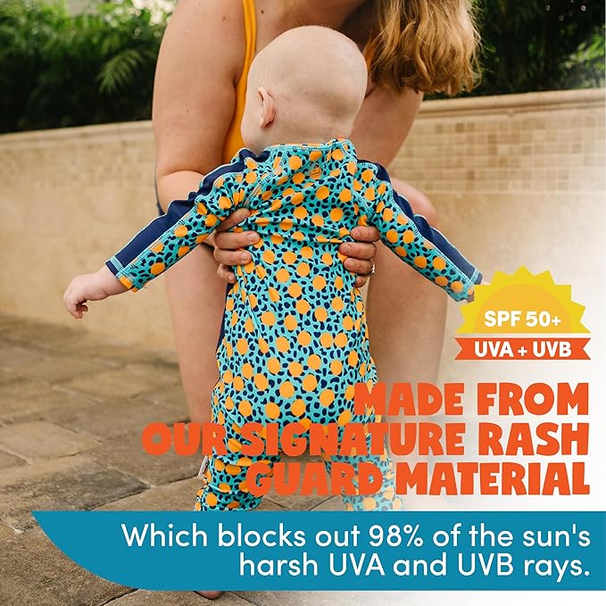 SwimZip Boys' Long-Sleeve UPF 50+ Swimsuit for Baby, Toddler, & Little Boys