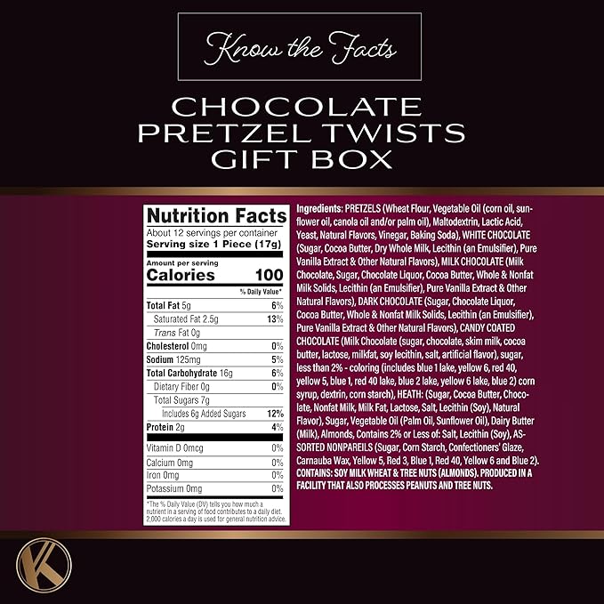 KREMERY Creamy Chocolate Cravings - Chocolate Covered Pretzel Twists Gift Basket, in Sectional Gift Box (12 Pretzels, Assorted Sweet Toppings) Food Assortments USA Made