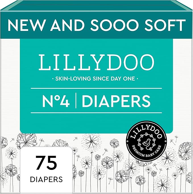 Baby Diapers - Size 4 (20-31 lbs), Half-Monthly Supply (75 Count), Leak Protection, Skin-Friendly, Ultrasoft, Perfume- & Chlorine-Free, Hypoallergenic, Dermatologist Tested, Oeko-TEX®