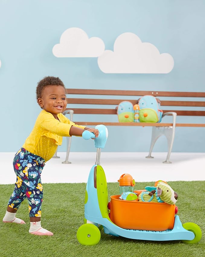 Skip Hop 3-in-1 Baby Activity Push Walker & Ride On Scooter Toy, Dog
