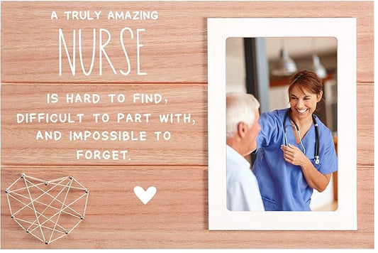 Nurses Week,Graduation,Birthday,Christmas Gift-Nurse Appreciation Sign Gift-Photo Frame Picture Frame-An Amazing Nurse Is Hard To Find,Thank You Present