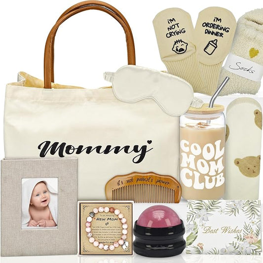 New Mom Gifts Box,Pregnancy Gifts for Expecting Mom,Gender Reveal Baby Shower Gifts for Mom to Be, Postpartum Moms Care Package After Baby