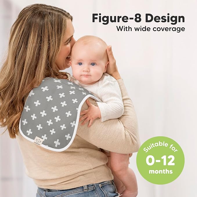 Organic Burp Cloths Baby Boy & Girl - 5-Pack Super Absorbent Cotton Burping Cloths for Babies, Soft & Plush Newborn Spit Up Rags, Infant Towels for Milk Spit Up, Unisex, Large 21" x 10" (Crossroads)