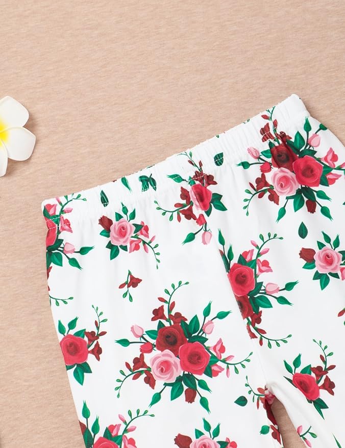 oklady Toddler Baby Girl Clothes Solid Color Ruffle Tops Floral Pants with Headband Fall Winter Cute Girl Outfits