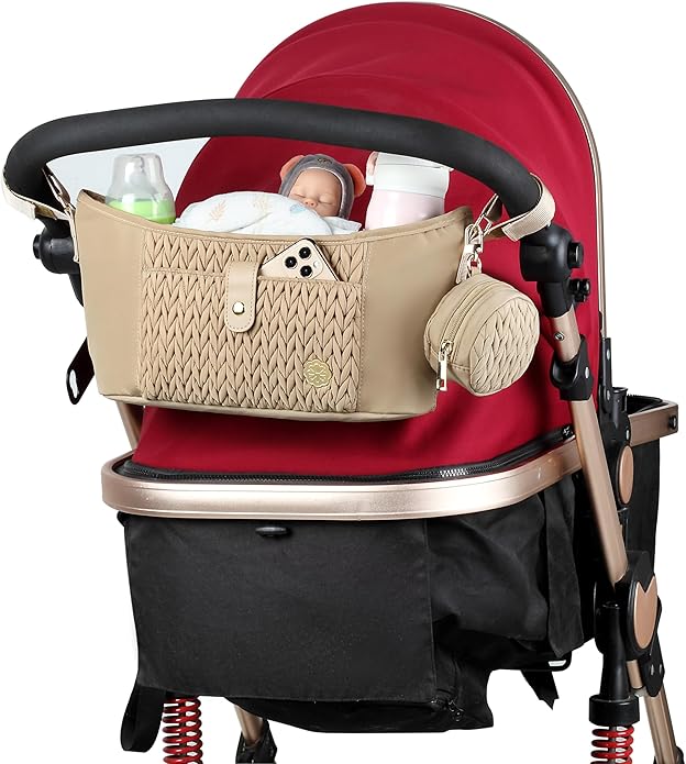 Universal Baby Stroller Organizer,Diaper Caddy Organizer with Adjustable Straps to Fits Nearly Any Strollers