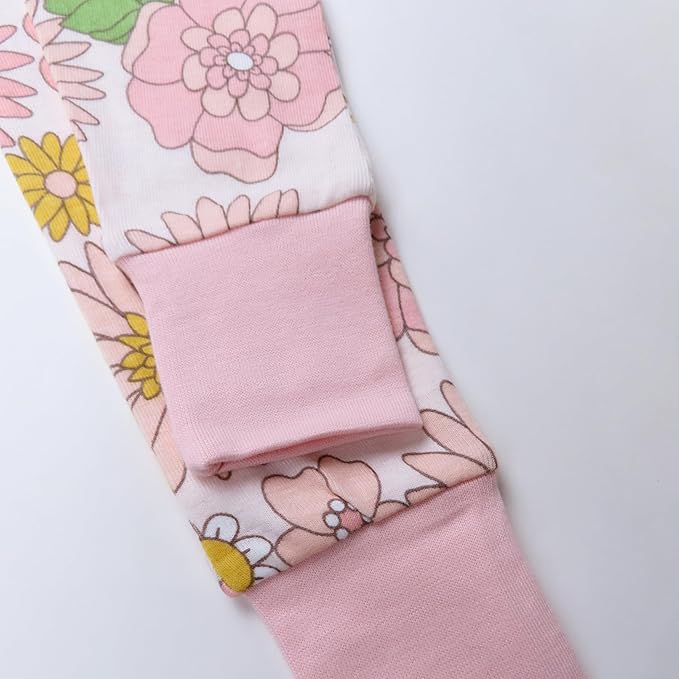 HonestBaby baby-girls 2-piece Pajamas Sleepwear Pjs 100% Organic Cotton for Baby, Toddler, Kids, Girl