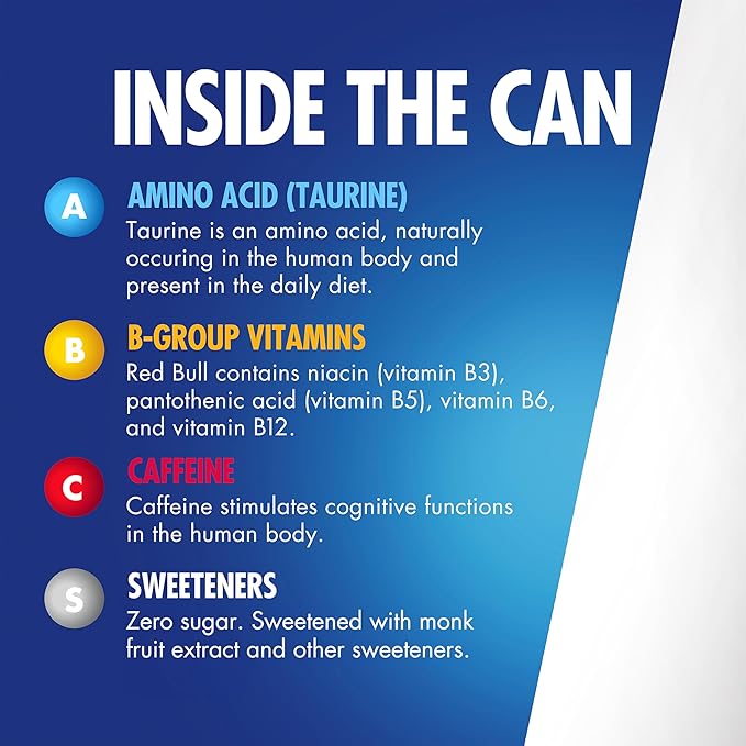 Red Bull Zero Energy Drink, 12 fl. oz., with 114mg Caffeine, Taurine & B Vitamins, Case of 24 cans