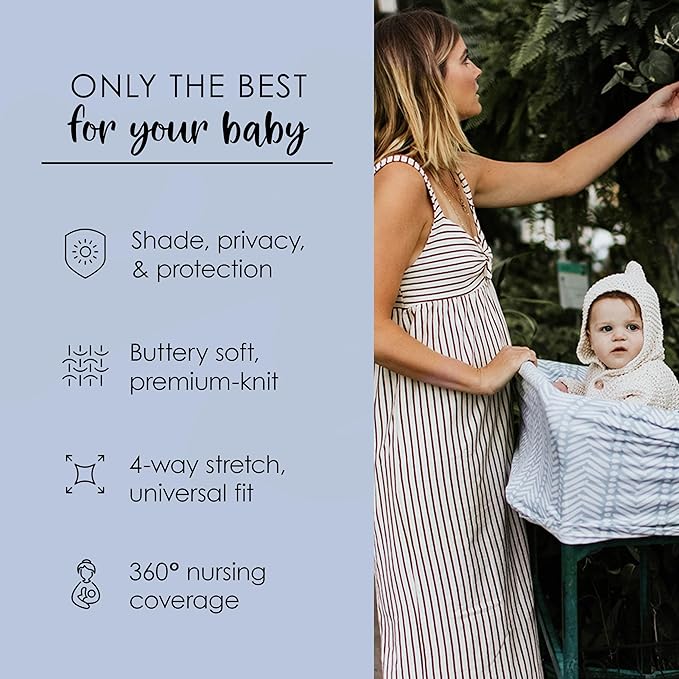 Milk Snob Original 5-in-1 Cover - Added Privacy for Breastfeeding, Baby Car Seat, Carrier, Stroller, High Chair, Shopping Cart, Lounger Canopy - Newborn Essentials, Nursing Top, Soho
