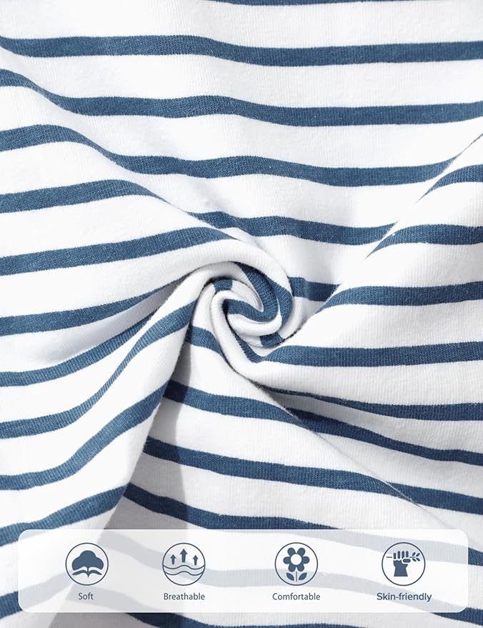 oklady Baby Boy Clothes Stripe Pattern Print Romper Top and Baby Overalls with Hat 0-18 Months Baby Boy Outfits