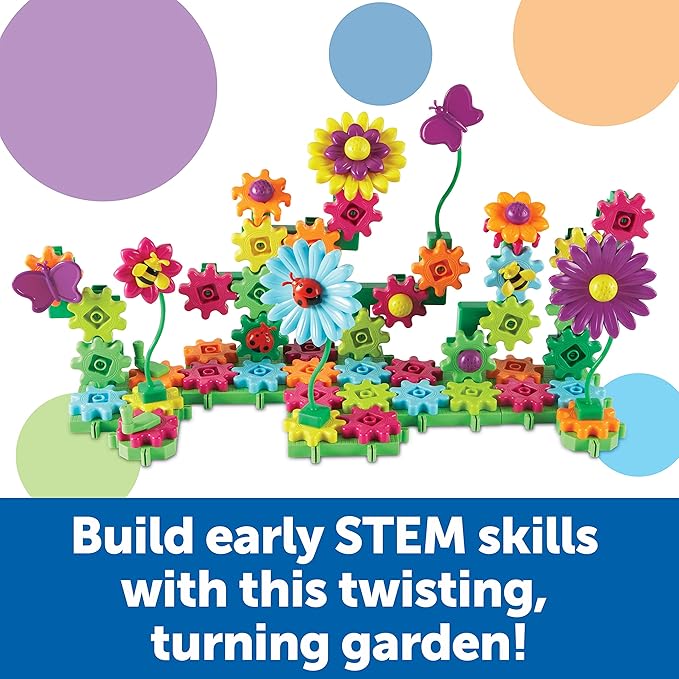 Learning Resources Gears! Build & Bloom Building Set, 117Piece