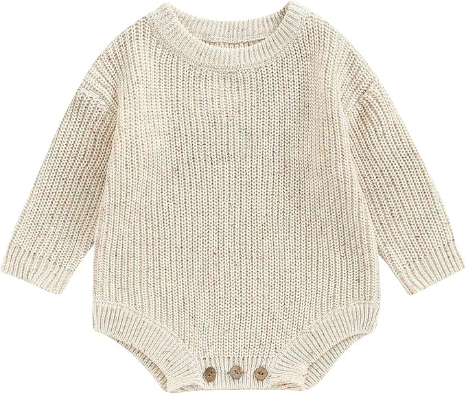 FYBITBO Baby Girl Boy Sweater Knit Oversized Pullover Sweatshirt Romper Onesie Warm Fall Winter Clothes Outfit Newborn