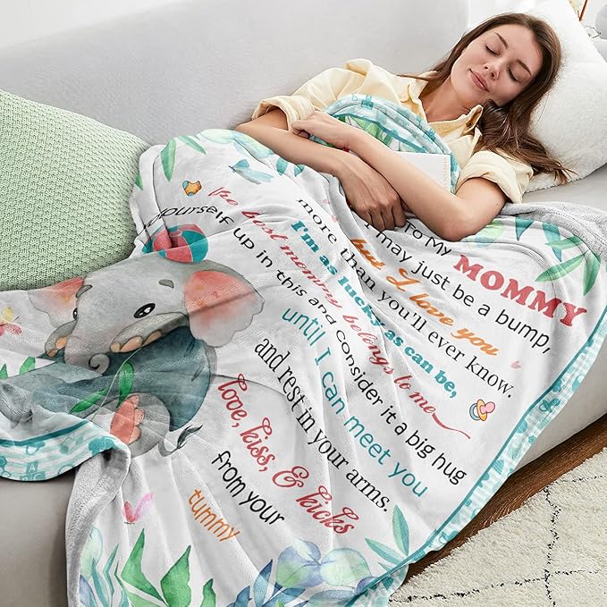 Xutapy New Mom Gifts for Women, Mom to be Blanket 60’’x50’’, First Time Mom Gifts Ideas, Best Gift for New Mom Mommy After Birth, New Pregnancy Gifts for Mom Throw Blanket, Gender Reveal Gifts