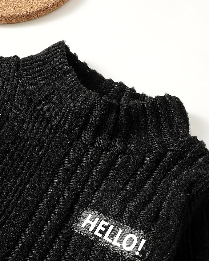 NZRVAWS Toddler Baby Boy Clothes Pullover Sweater Ripped Jean Sweatsuit Little Boy Outfit Fall Winter Clothing Set 6M-7T