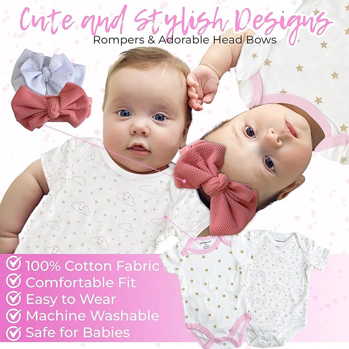 Newborn Gift Set, Baby Clothes, Baby Rattle, Baby Blanket, Swaddle, Pacifier, Gifts for New Baby Girl, Newborn Essentials, Baby Gift Set, Baby Gift Basket