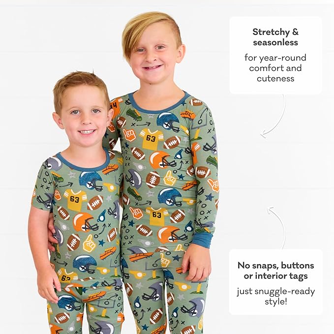 Little Sleepies Two-Piece Pajama Set for Boys & Girls, Soft Viscose from Bamboo Toddler Pajamas for Kids, Family Matching PJs
