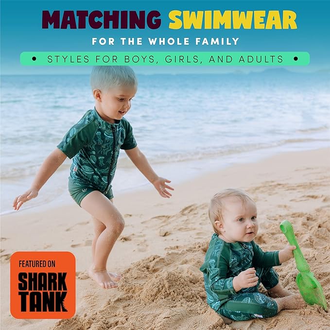 SwimZip Boys' Long-Sleeve UPF 50+ Swimsuit for Baby, Toddler, & Little Boys