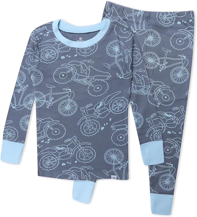 HonestBaby 2-Piece Pajamas Sleepwear Pjs 100% Organic Cotton for Baby, Toddler, Kids, Boy